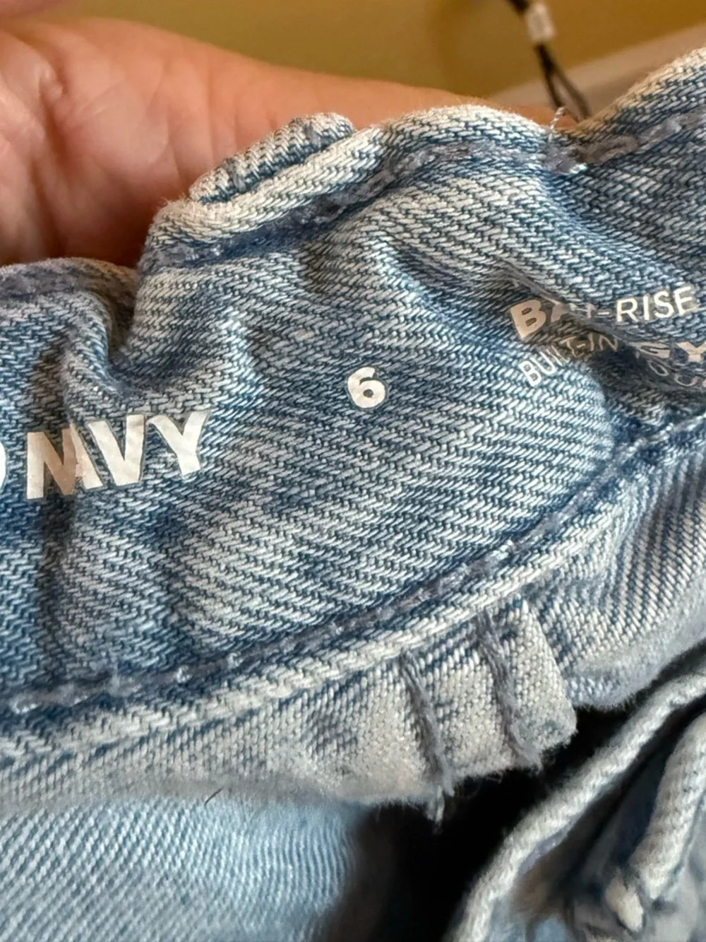 Old Navy Girls Baggy Jeans Built Tough High Rise Wide Leg Cargo Blue Denim 6